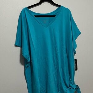 NWT Woman Within Blue Dolman Sleeve Oversized Top